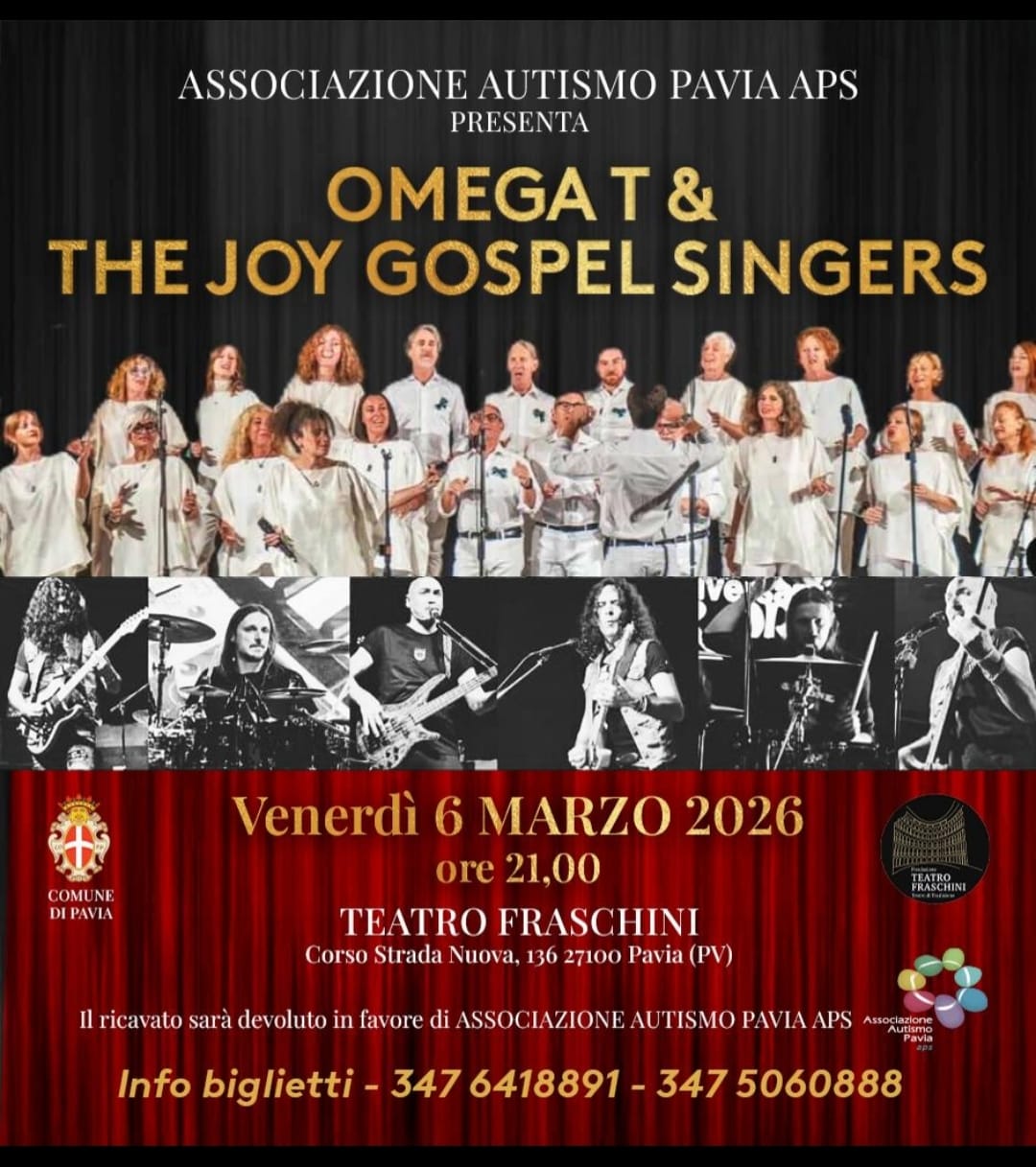 Locandina del concerto Omega T & The Joy Gospel Singers al Teatro Fraschini